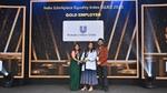 Three people with the award for championing equality at India Workplace Equality Index 2025.
