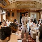 A man playing the saxophone